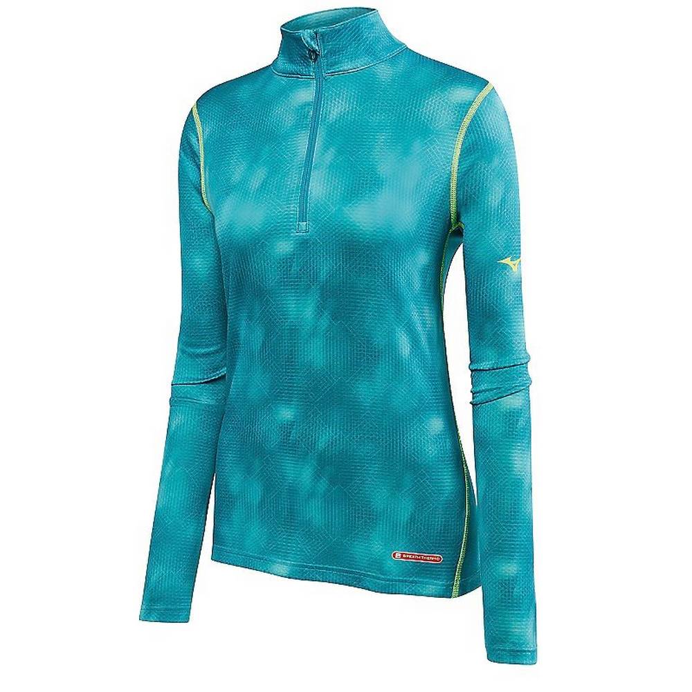 Mizuno Breath Thermo Half Cipzáros Női Base Layer Türkiz SCB620794